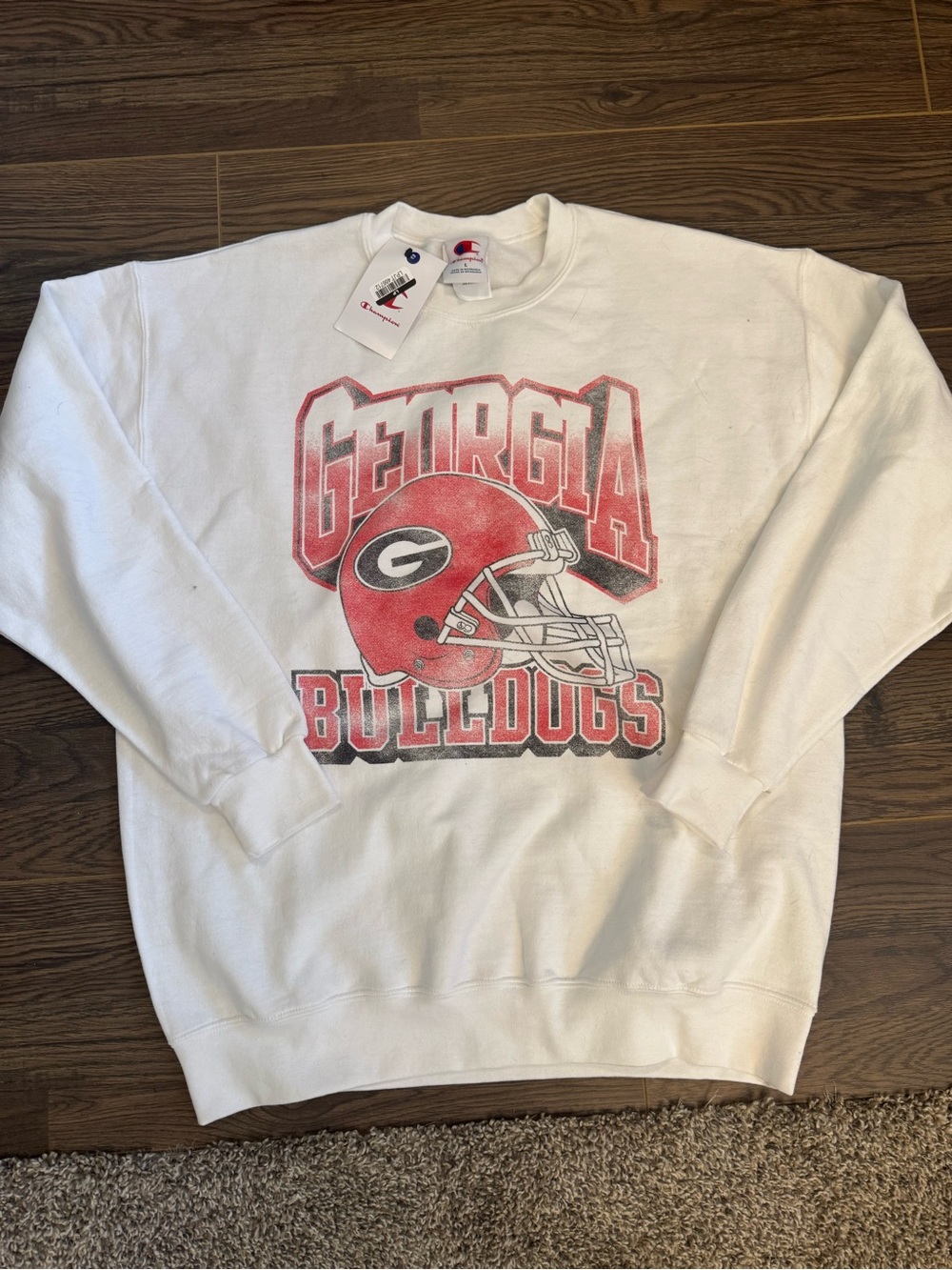 BNWT Champion Georgia Bulldogs White Crewneck Sweatshirt